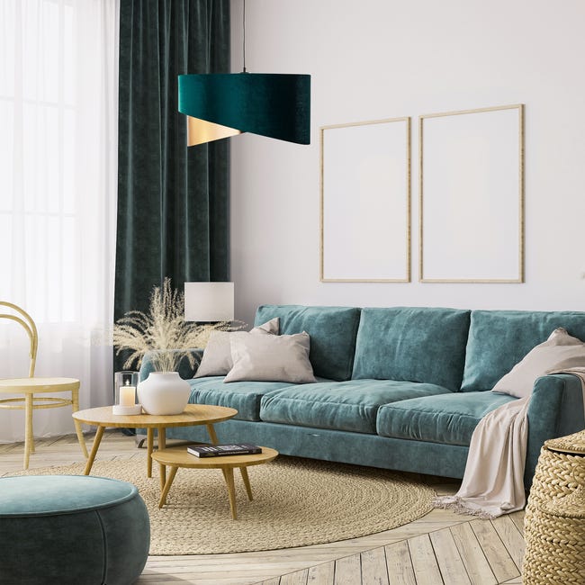 Lampa wisząca Tercio zielono-złota 3 x E27 TK Lighting