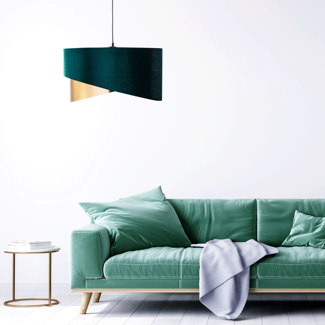 Lampa wisząca Tercio zielono-złota 3 x E27 TK Lighting