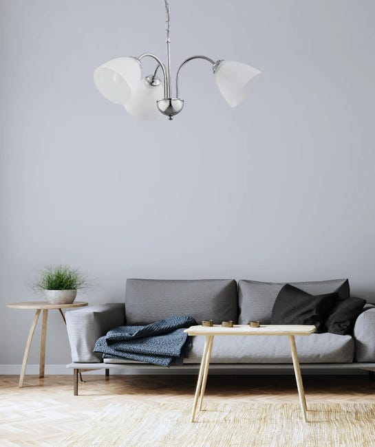 Lampa wisząca Tora srebrna 3 x E27 Alfa
