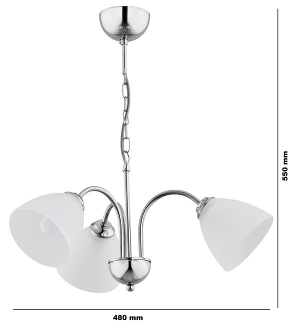 Lampa wisząca Tora srebrna 3 x E27 Alfa