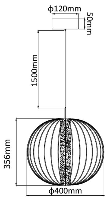 Lampa wisząca Treviso czarna 1600 lm LED Light Prestige