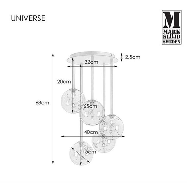 Lampa wisząca Universe czarna G9 Markslojd
