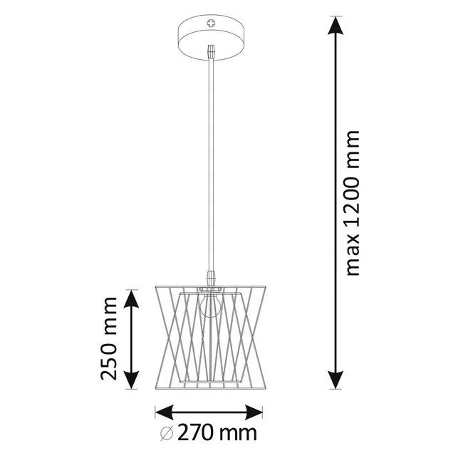 Lampa wisząca Varberg beżowo-czarna E27 Polux
