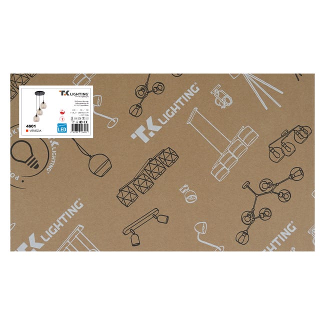 Lampa wisząca Venezia amber 3 x E27 Tk Lighting