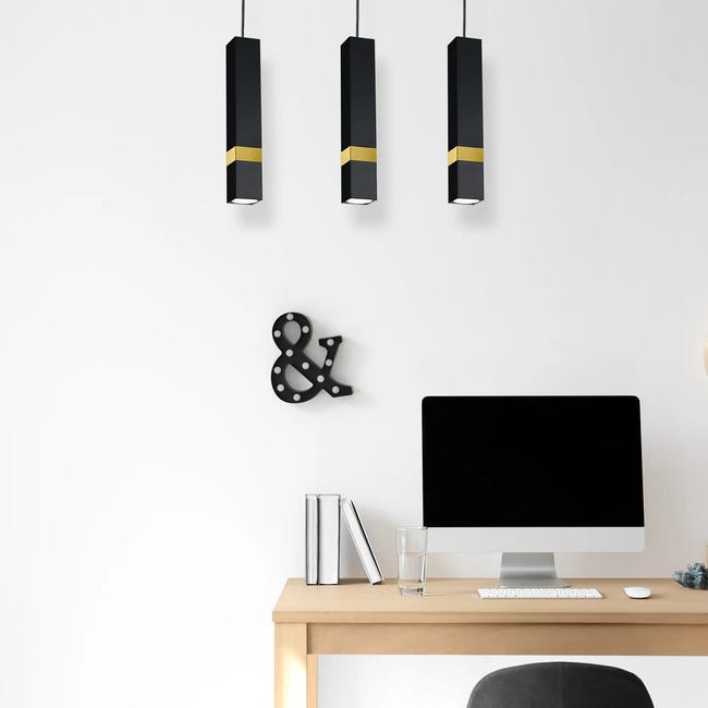 Lampa wisząca Vidar czarno-złota 3 x GU10 Milagro
