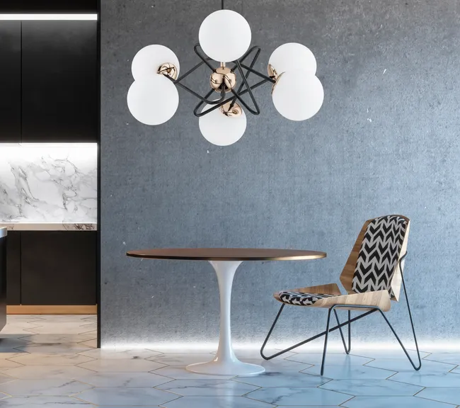 Lampa wisząca Virginia biało-złota 6 x E14 Alfa