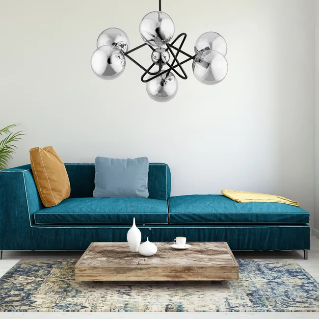 Lampa wisząca Virginia srebrna 6 x E14 Alfa