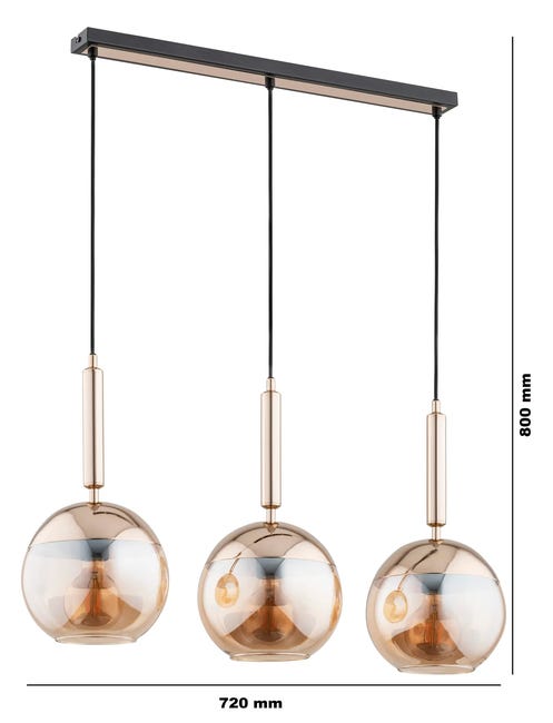 Lampa wisząca Volda New Listwa czarny 3 x E27 Alfa