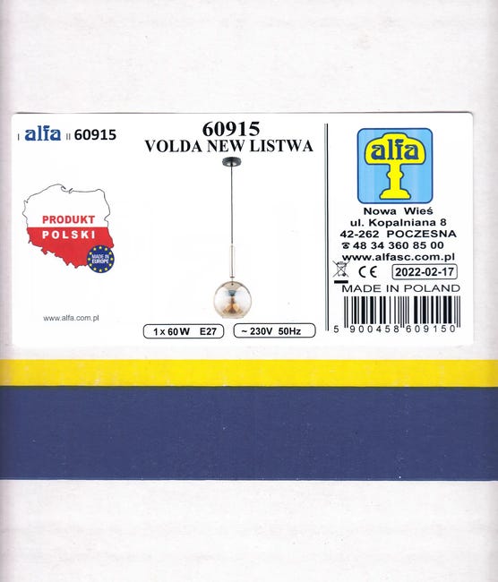Lampa wisząca Volda New czarny E27 Alfa