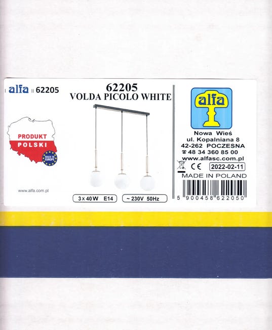 Lampa wisząca Volda Picolo złota 3 x E14 Alfa