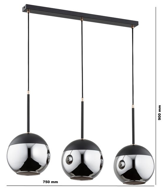 Lampa wisząca Volda czarna 3 x E27 Alfa