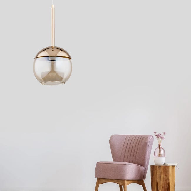 Lampa wisząca Volda złota E27 Alfa