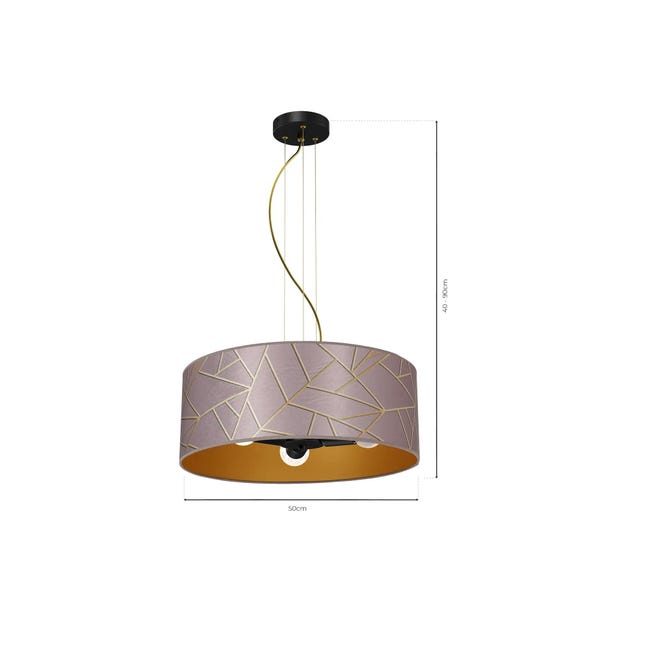 Lampa wisząca Ziggy różowy 3 x E27 Milagro