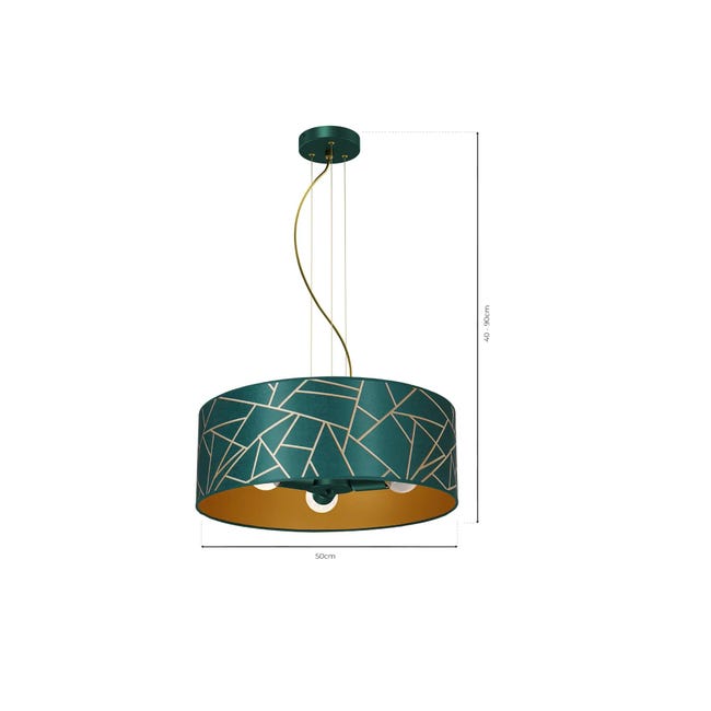 Lampa wisząca Ziggy zielony 3 x E27 Milagro