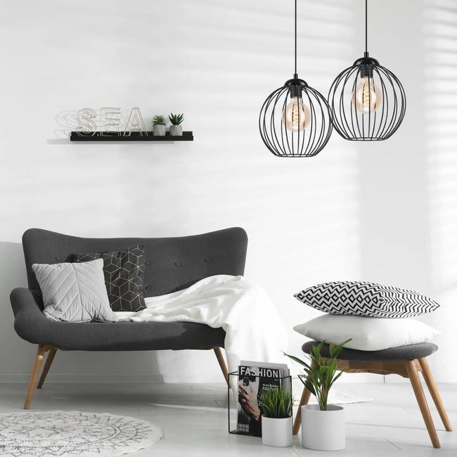 Lampa wisząca Zoya czarna 2 x E27 Lamkur