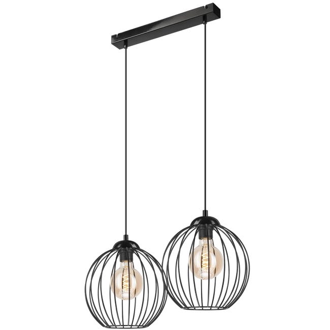 Lampa wisząca Zoya czarna 2 x E27 Lamkur