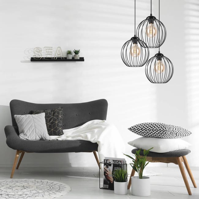 Lampa wisząca Zoya czarna 3 x E27 Lamkur