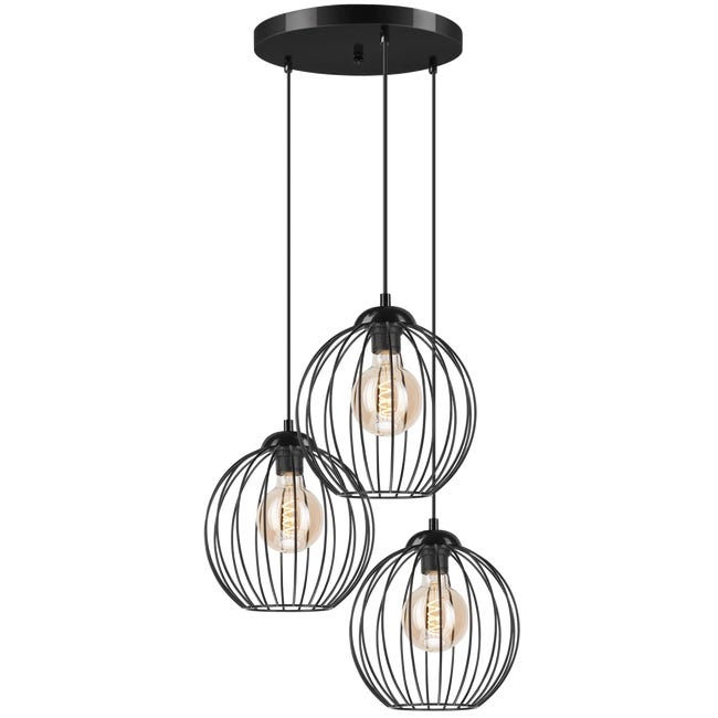 Lampa wisząca Zoya czarna 3 x E27 Lamkur