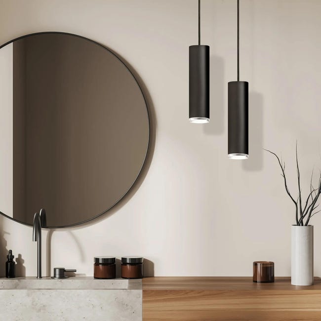 Lampa wisząca łazienkowa Turyn czarna GU10 IP44 Goldlux