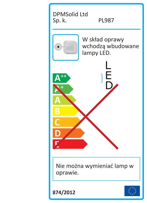 Lampka LED 3 szt. PL987 z czujnikiem ruchu kwadrat DPM