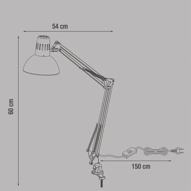 Lampka biurkowa Architekt srebrna E27 Inspire