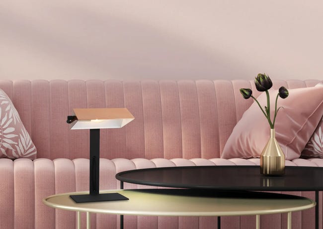 Lampka biurkowa BANKIER czarno-miedziana E14 CANDELLUX