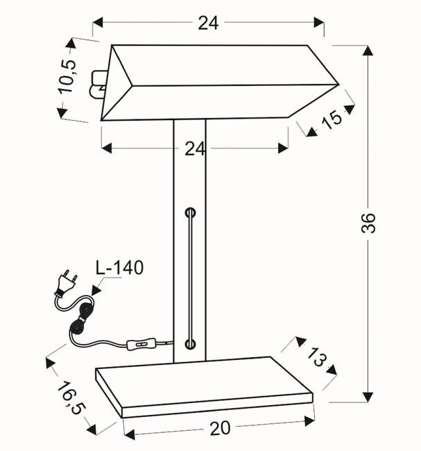 Lampka biurkowa BANKIER czarno-miedziana E14 CANDELLUX