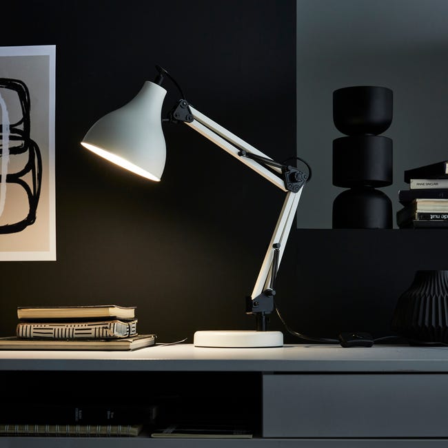 Lampka biurkowa Ennis biała E27 Inspire