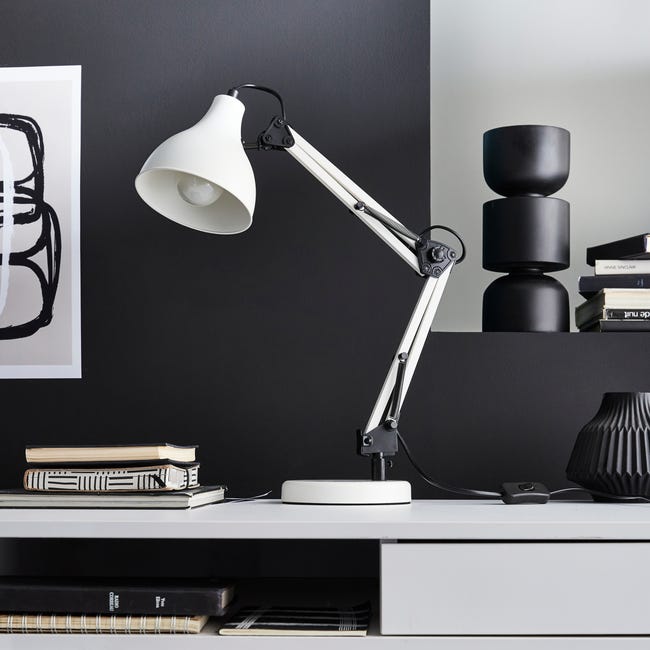 Lampka biurkowa Ennis biała E27 Inspire
