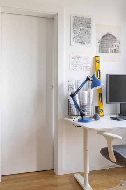 Lampka biurkowa Ennis niebieska E27 Inspire