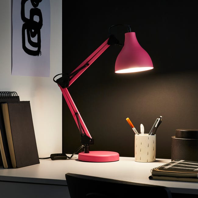 Lampka biurkowa Ennis różowa E27 Inspire