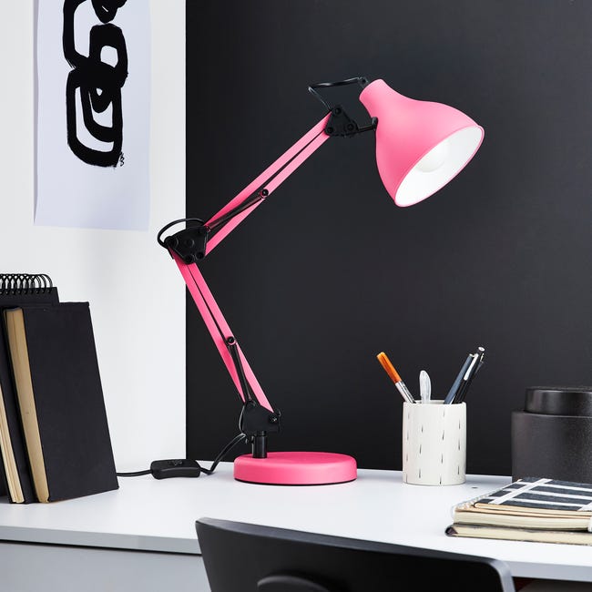 Lampka biurkowa Ennis różowa E27 Inspire