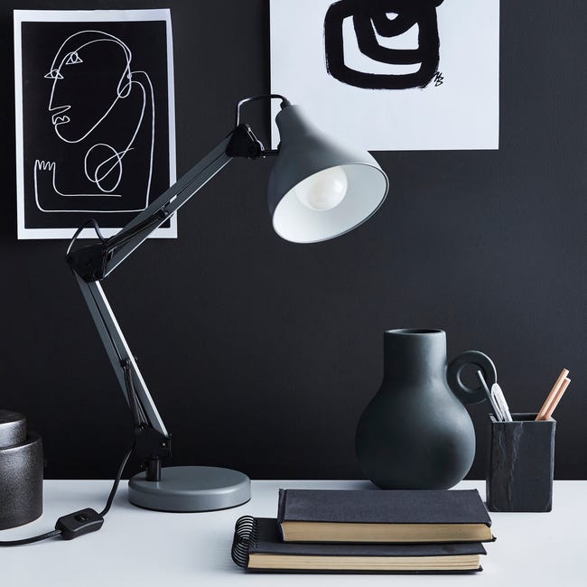 Lampka biurkowa Ennis szara E27 Inspire