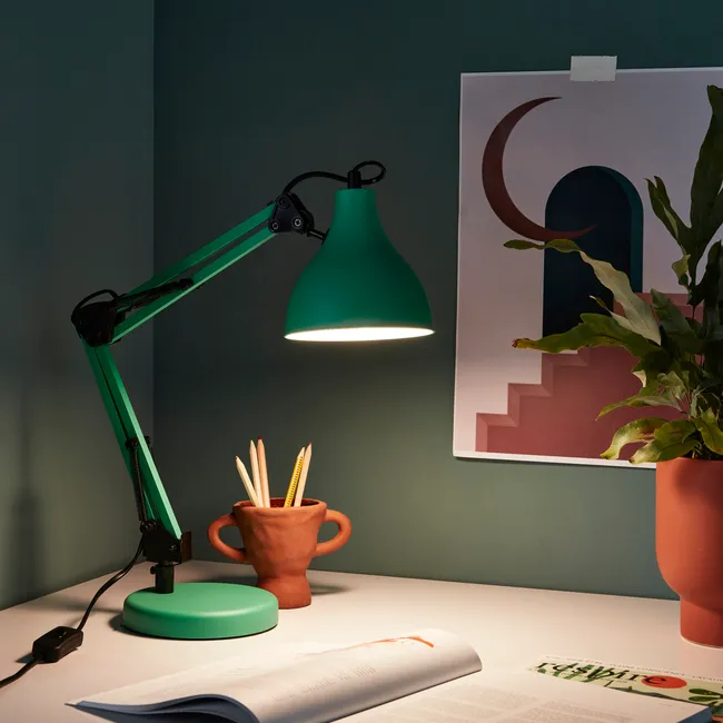 Lampka biurkowa Ennis zielona E27 Inspire