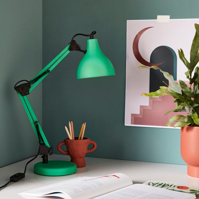 Lampka biurkowa Ennis zielona E27 Inspire