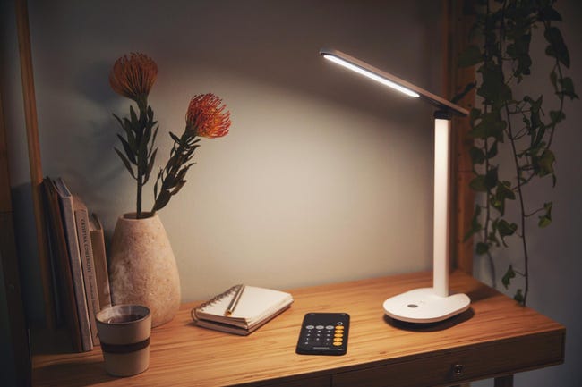 Lampka biurkowa Ivory biało-czarna LED Philips