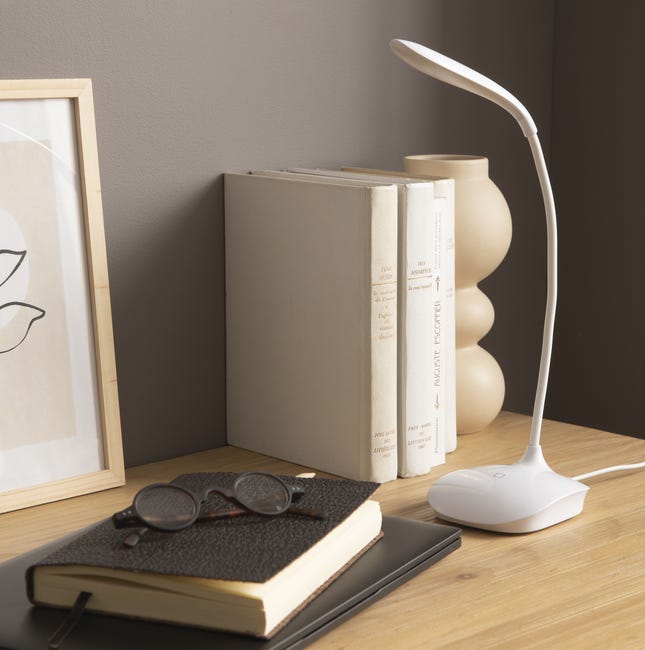 Lampka biurkowa Murray biała LED Inspire