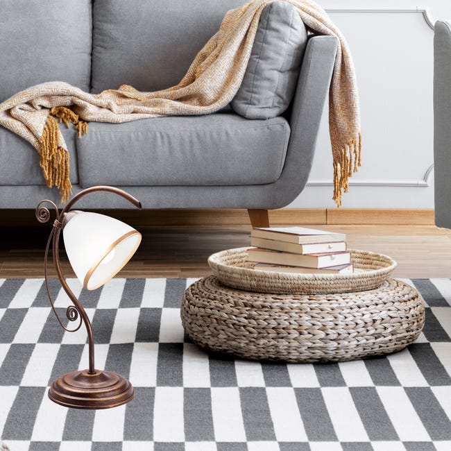 Lampka biurkowa Retro brąz E27 Lamkur