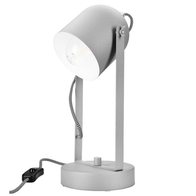 Lampka biurkowa Suri srebrna E27 Lamkur