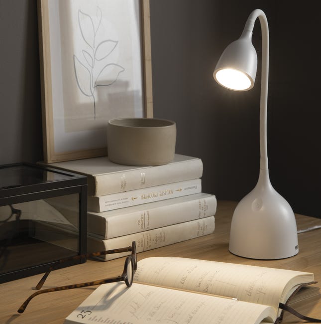 Lampka biurkowa Swallow biała 400 lm LED Inspire