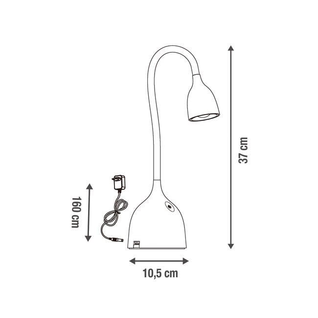 Lampka biurkowa Swallow biała 400 lm LED Inspire