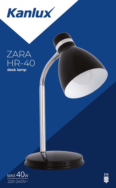 Lampka biurkowa Zara czarna E14 Kanlux