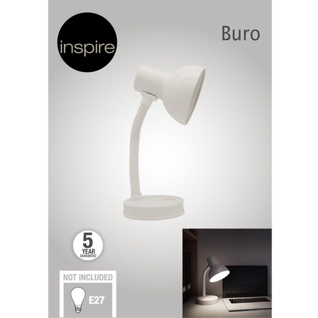 Lampka biurkowa biała E27 Inspire