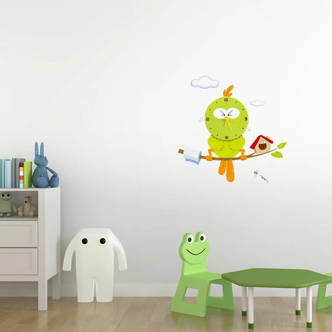 Lampka dziecięca z zegarem Ptaki zielona LED Eko-Light