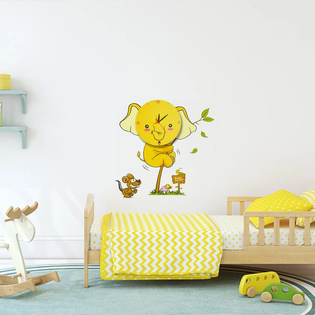 Lampka dziecięca z zegarem Słoń żółta LED Eko-Light
