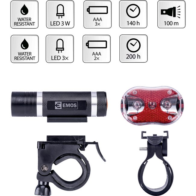Lampka rowerowa komplet PRZÓD/TYŁ P3920 EMOS