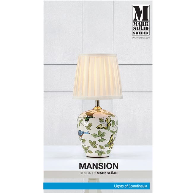 Lampka stołowa MANSION ceramiczna biała E14 MARKSLOJD