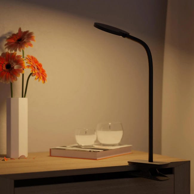 Lampka z klipsem Starla czarny LED Inspire