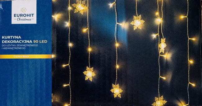 Lampki choinkowe wewnętrzne 1,65m 90 LED ciepła biel