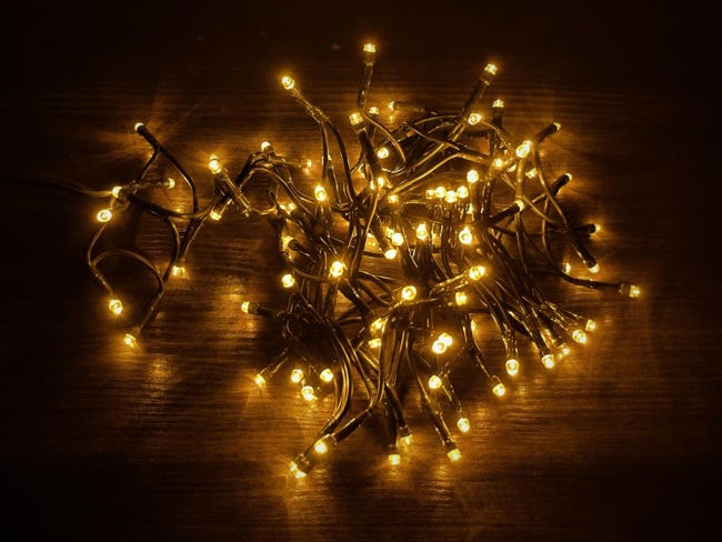 Lampki choinkowe wewnętrzne i zewnętrzne 350cm transformator 100 LED ciepłe białe